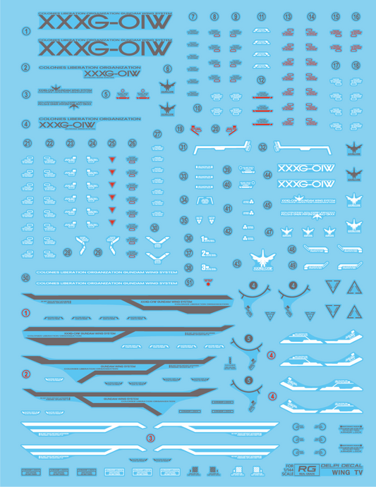 Delpi Decal Waterslide Decals for RG XXXG-01W Wing Gundam (TV ver.)
