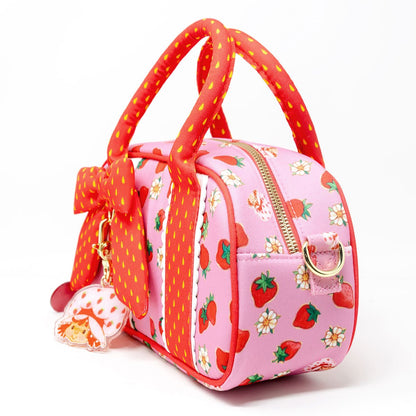 Whatever! Makes You Happy x Strawberry Shortcake Strawberries Mini Duffle Crossbody Bag With Bag Charm