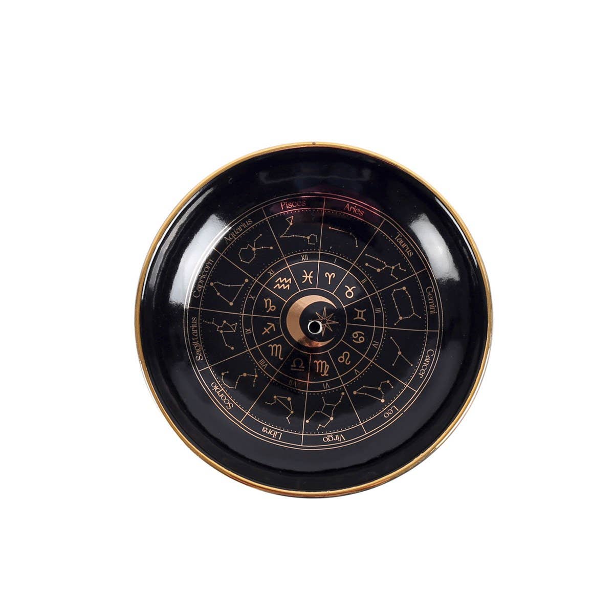 Astrology Wheel Ceramic Incense Holder