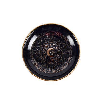 Astrology Wheel Ceramic Incense Holder