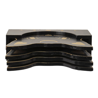 Black Cat Mystic Mog Drink Coasters Set