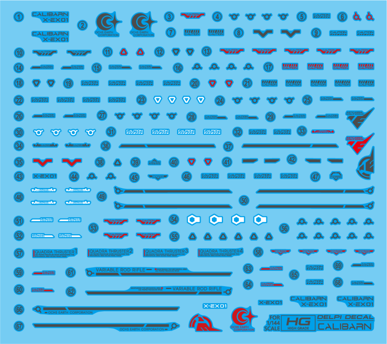 Delpi Decal Waterslide Decals for HG Calibarn