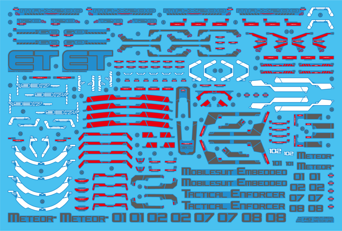 Delpi Decal Waterslide Decals for HG Meteor Unit