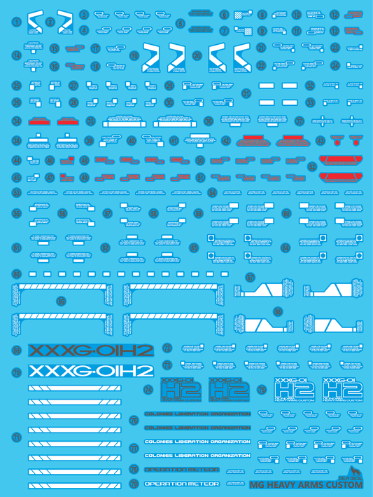 Delpi Decal Waterslide Decals for MG Heavyarms Custom