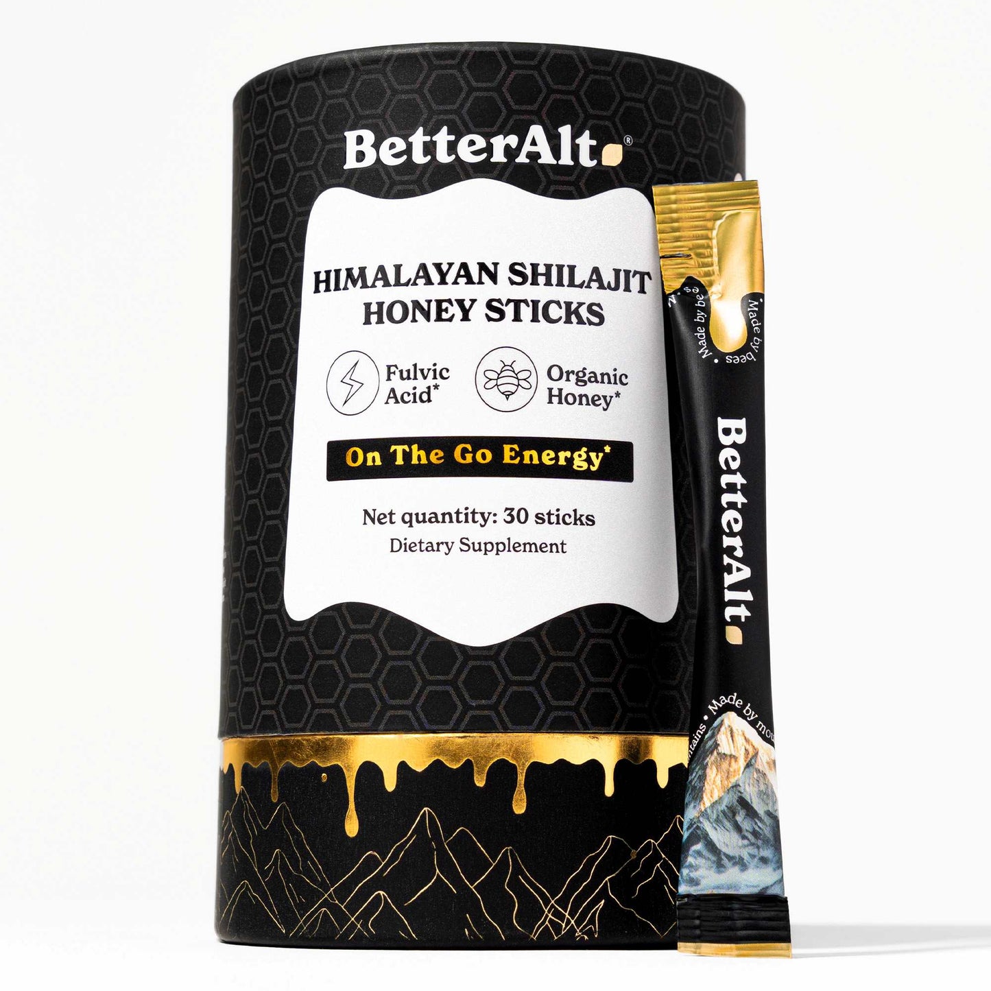 BetterAlt GOLD+ Shilajit Honey Sticks - Classic